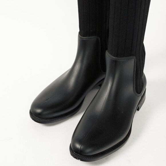 Givenchy Black Over-the-Knee Star & Stripe Sock Rain Boots - Picture 7 of 10